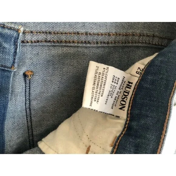 HUDSON JEANS Blue Distressed Crop Skinny Jeans - Picture 12 of 12